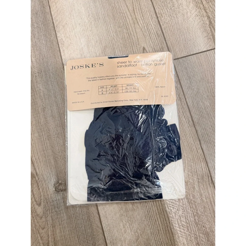 Vintage Joskes Sheer to Waist Pantyhose Bridle Blue Sandalfoot Size B NIP